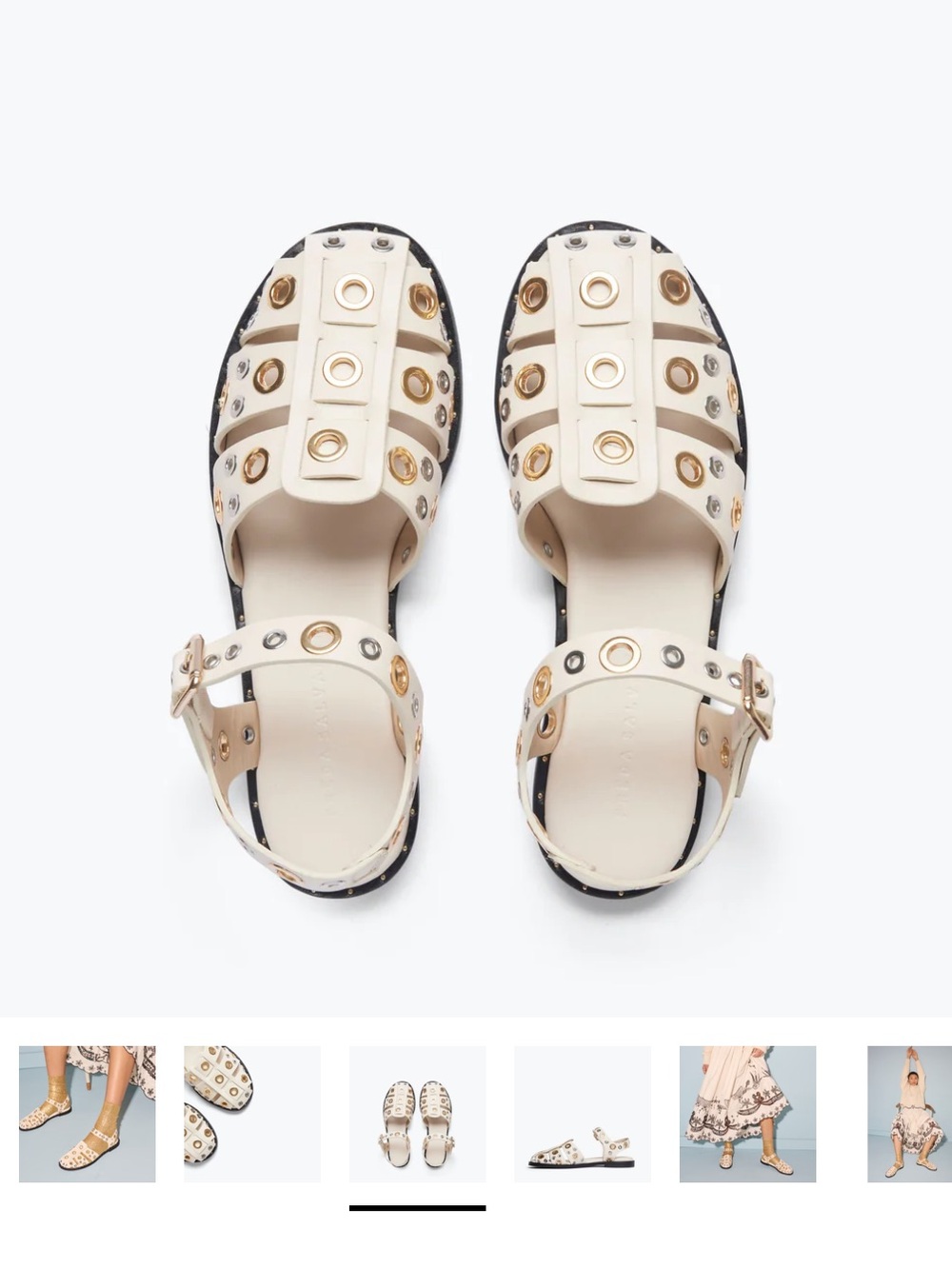 Freda Salvador Sera Fisherman Sandal - Cream Grommet-Strap Sandals